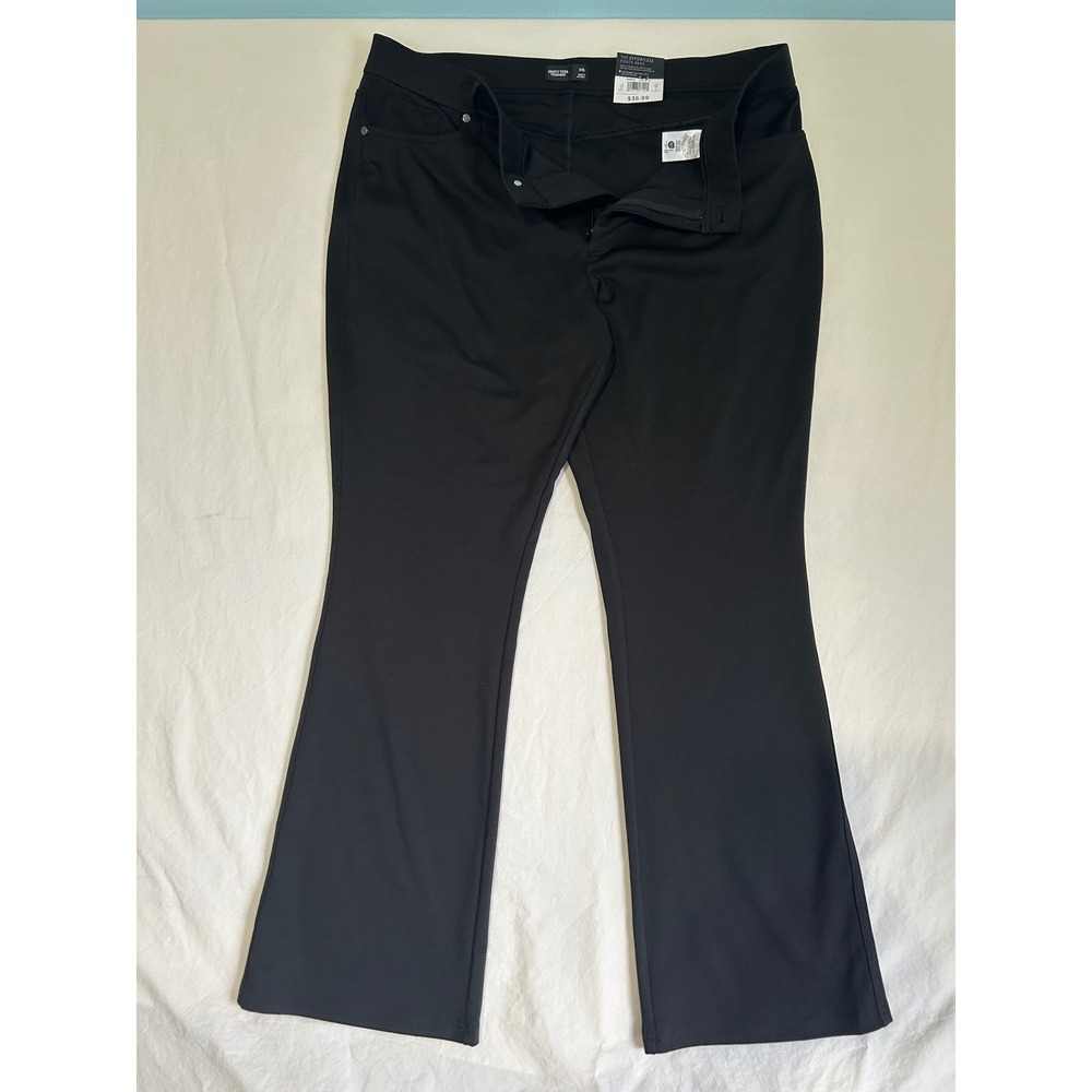Simply‎ Vera Vera Wang Effortless Ponte Pants XXL Black Mid Rise Bootcut NWT